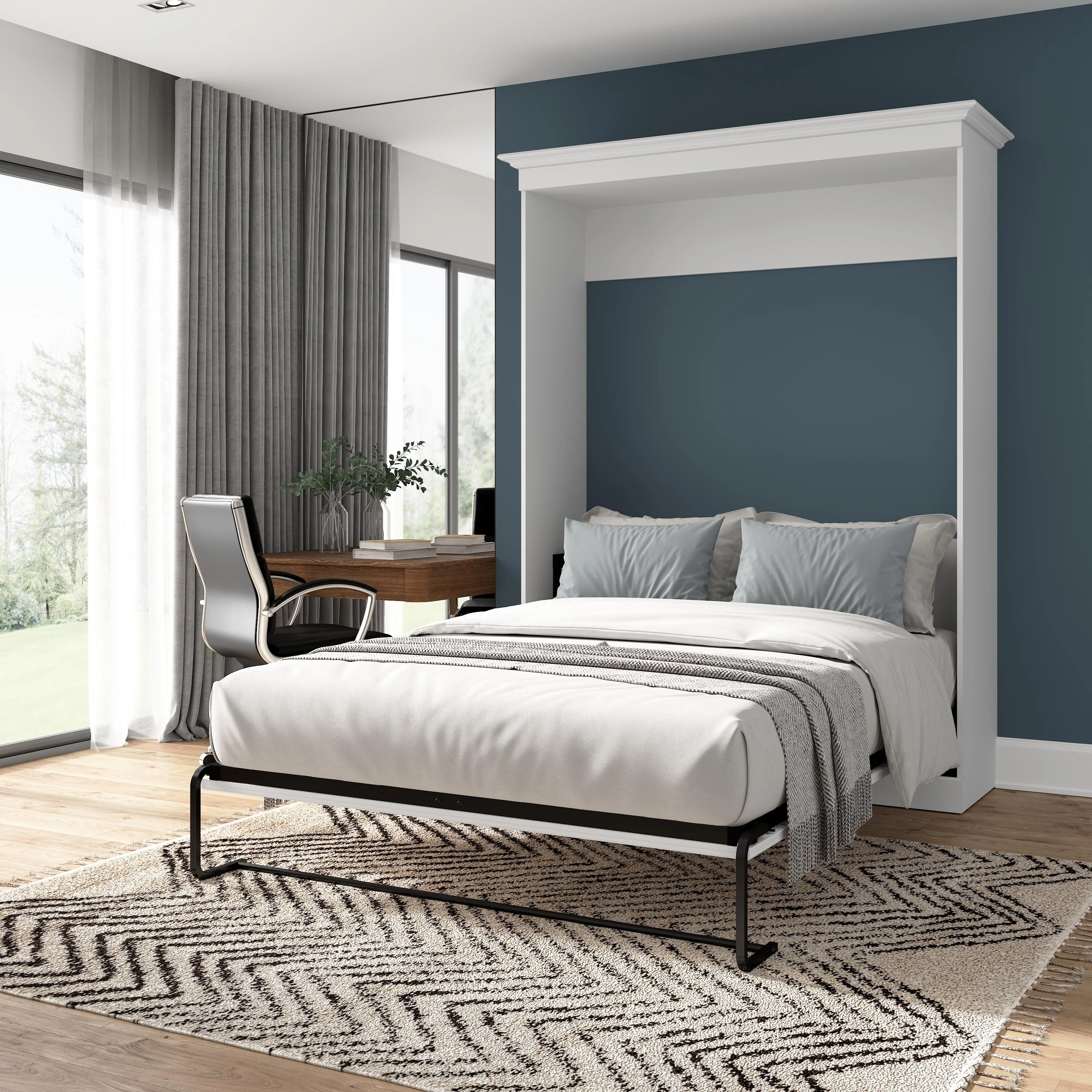 Versatile 70W Queen Murphy Bed for Multipurpose Room by Bestar