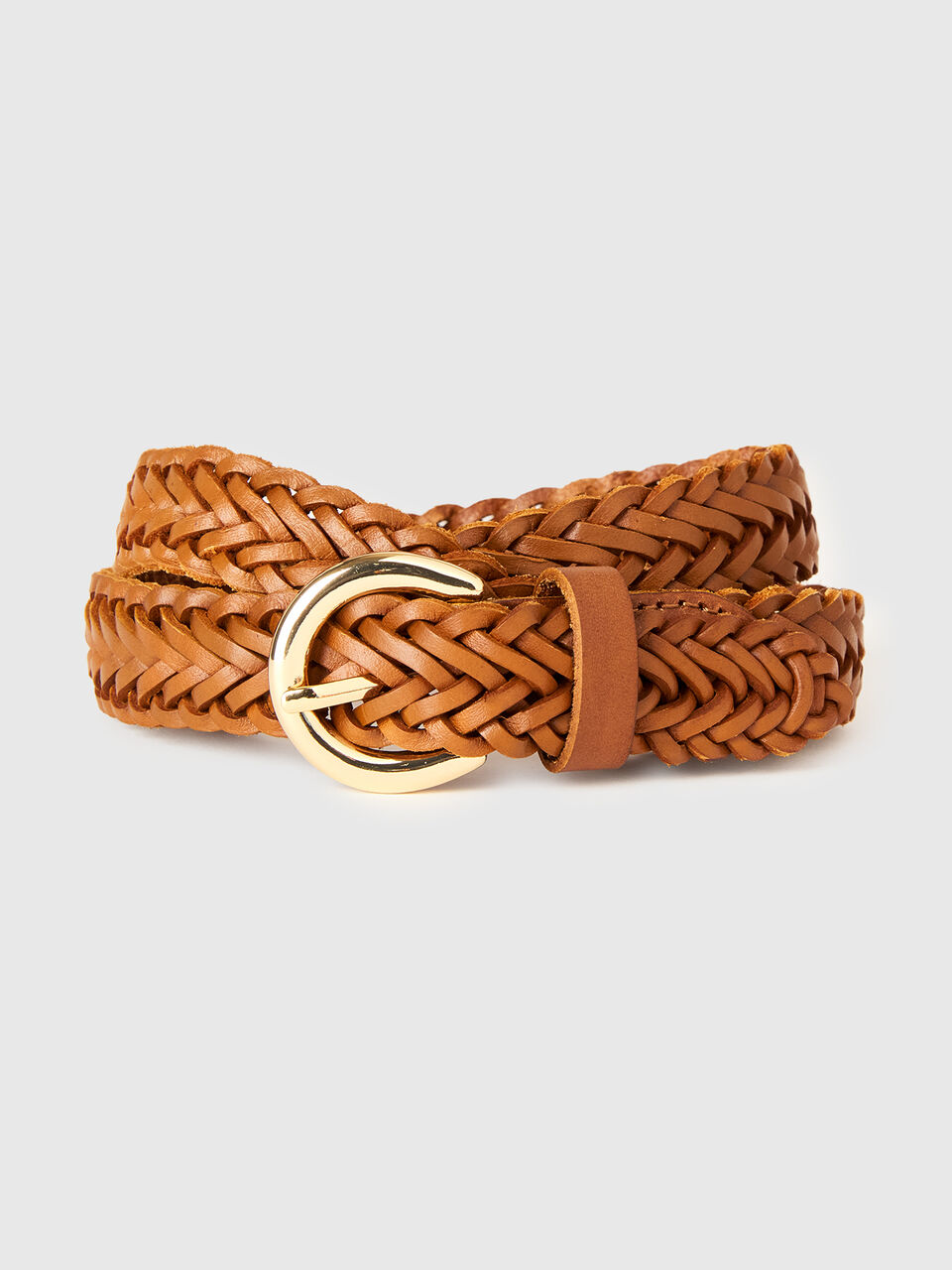 Braided leather belt