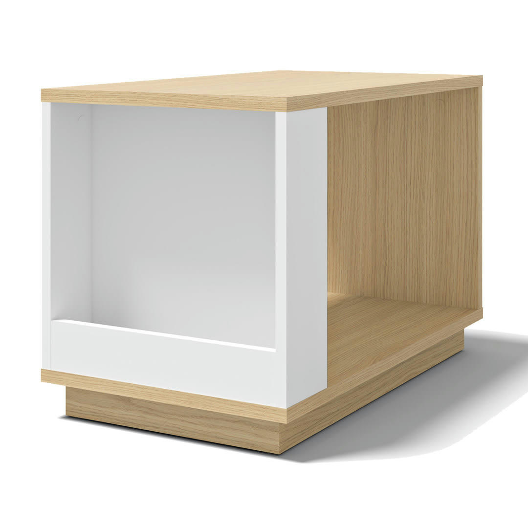 ELLA - Table basse  placage Chêne clair et blanc