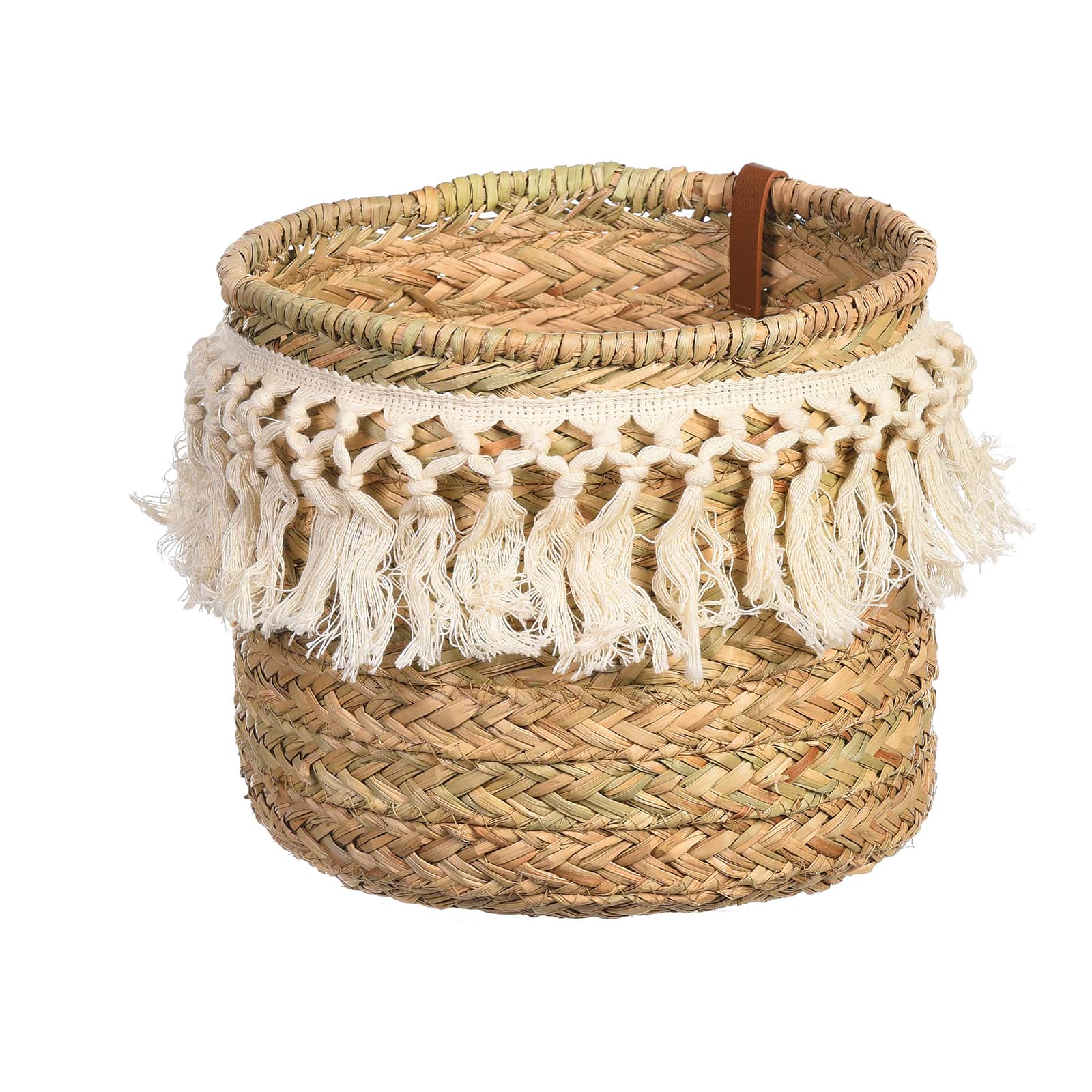 Aufbewahrungskorb Fransen Creme, ⌀ 23 cm, H 230 mm
