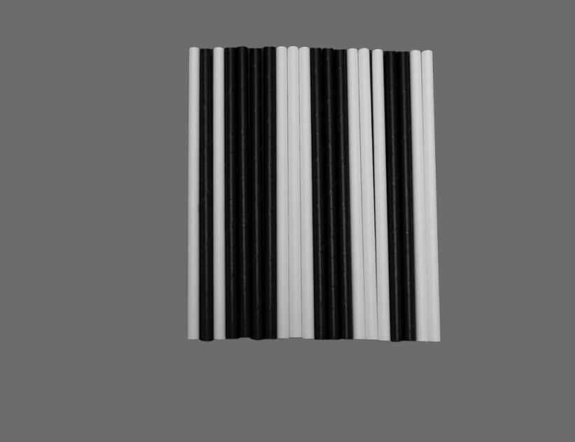 Trinkhalme 20 Stück Papier schwarz/weiß