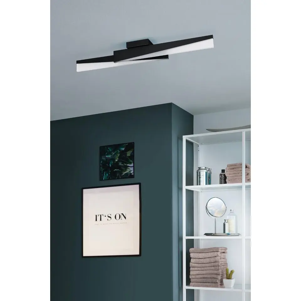 EGLO Isidro Plafonni&egrave;re - LED - 86 cm - Zwart