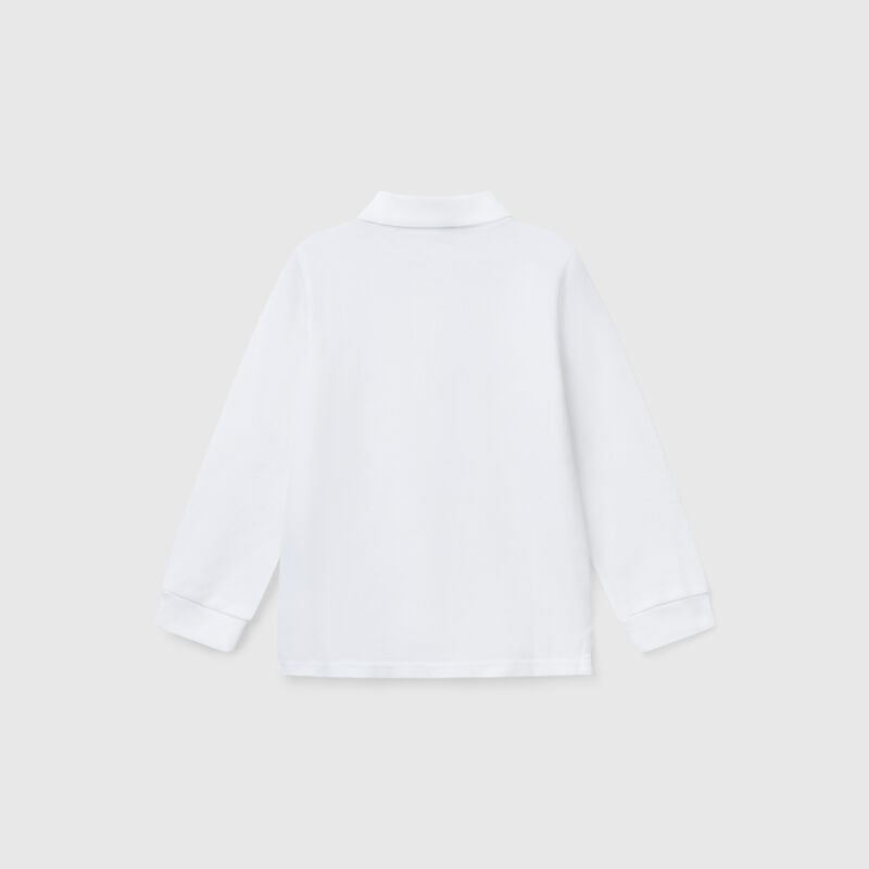 Long sleeve polo in cotton