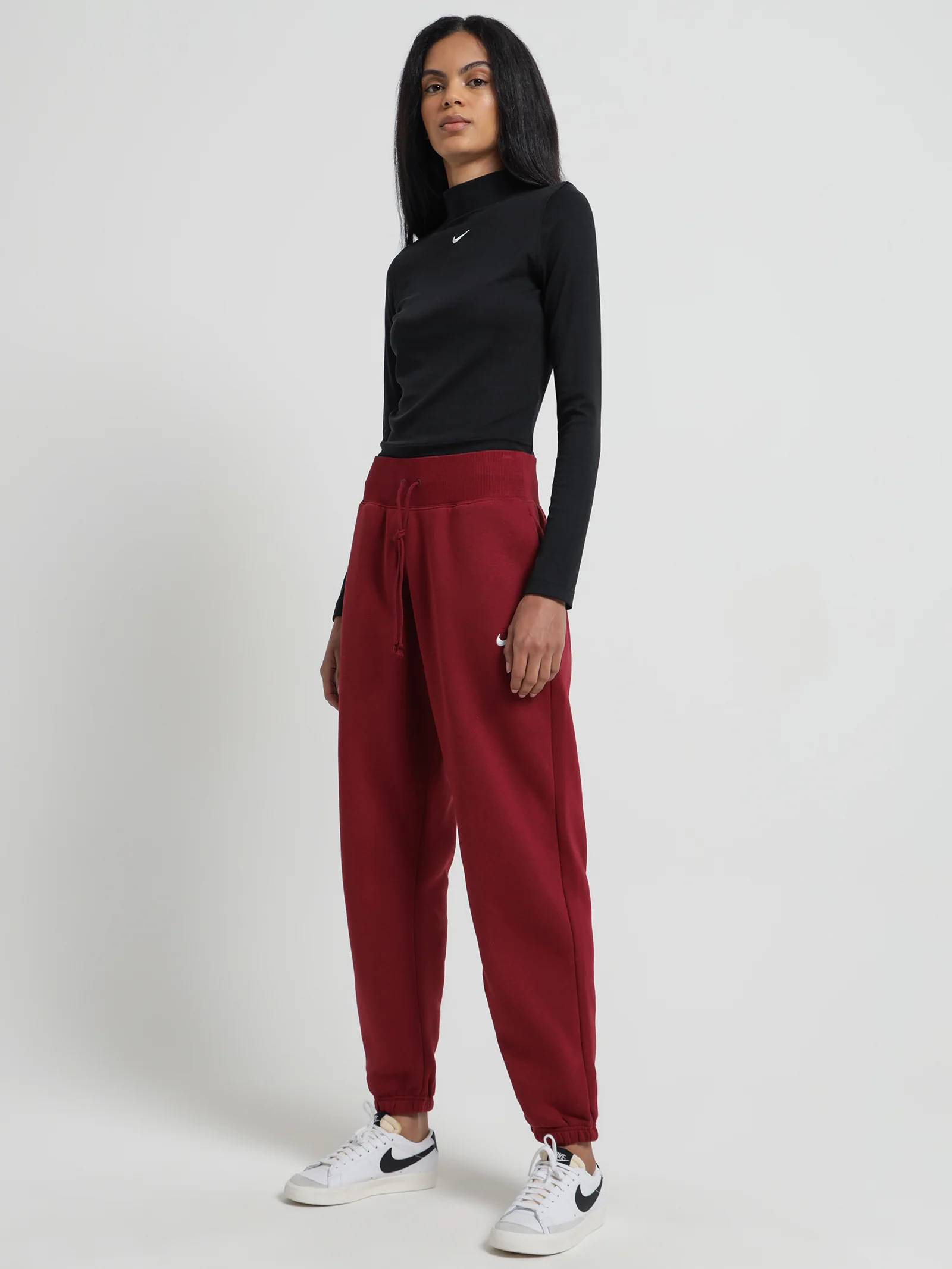 Sportswear Essentials Ribbed Mock Neck Long Sleeve Top