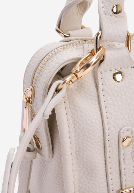 Womens Cream Small Bowler Bag