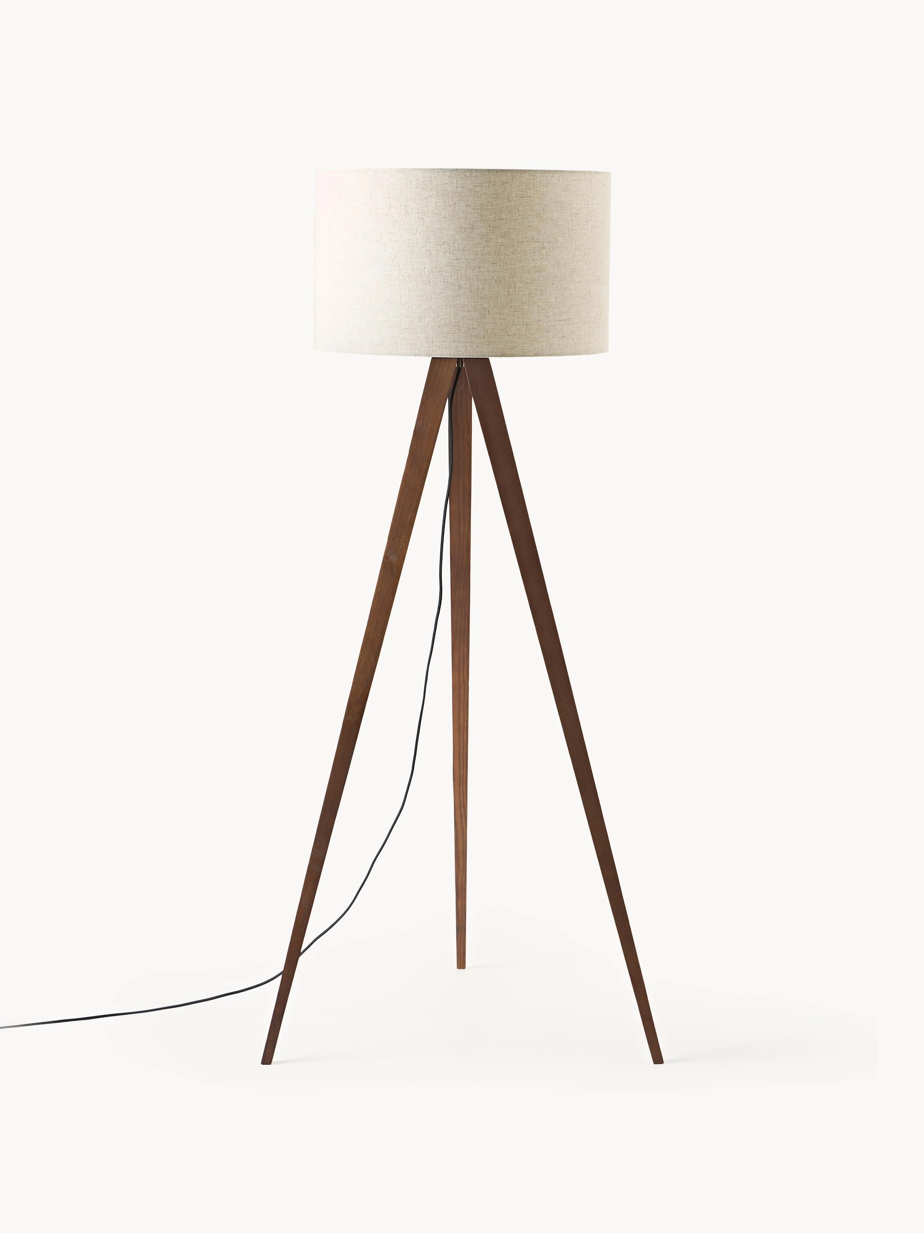 Tripod-Stehlampe Jake aus Massivholz
