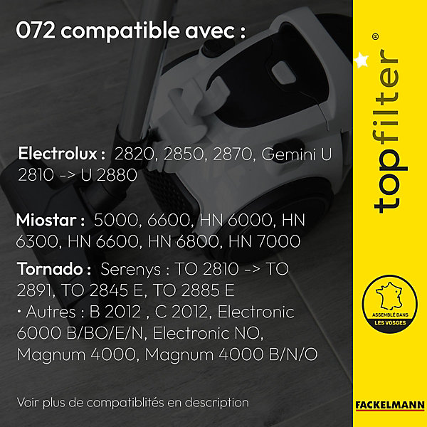 Lot de 4 sacs aspirateur Tornado TopFilter Premium