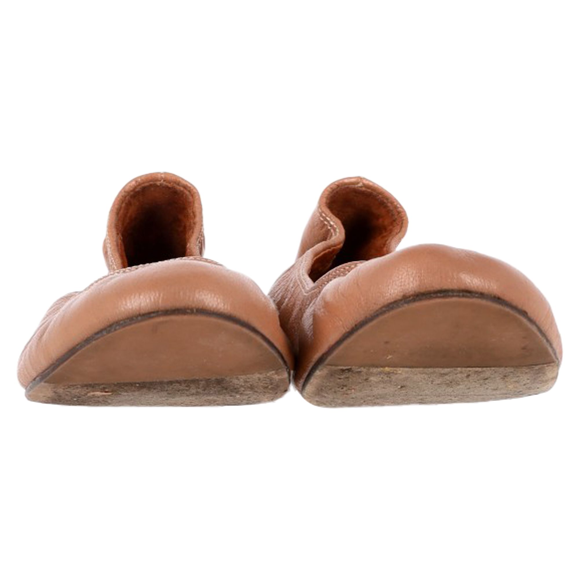 Lanvin Preloved Round Toe Ballet Flats in Brown Leather