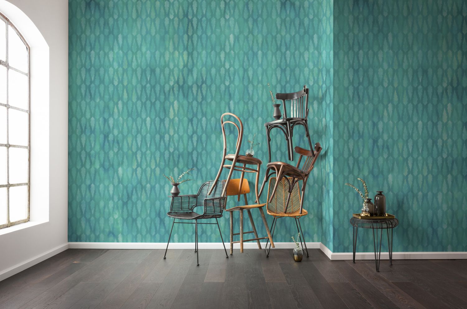 Sanders & Sanders fotobehang flamingo blauwgroen - 200 x 250 cm - 611957