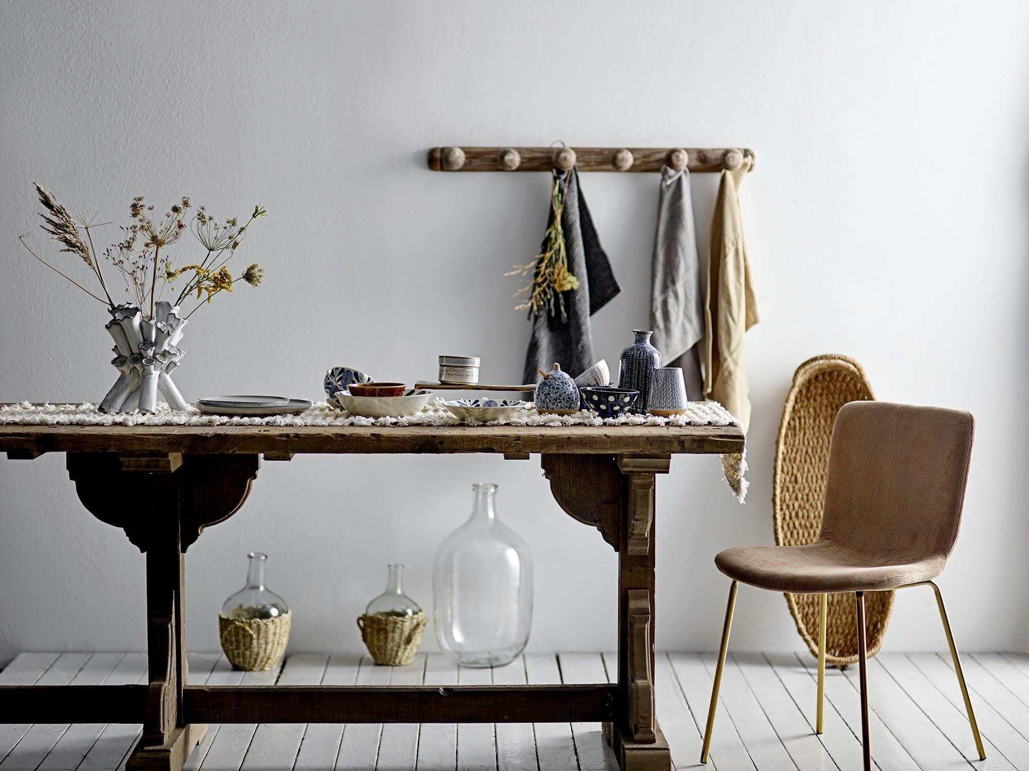 CAMELIA - Pichet à lait et sucrier en porcelaine bleu