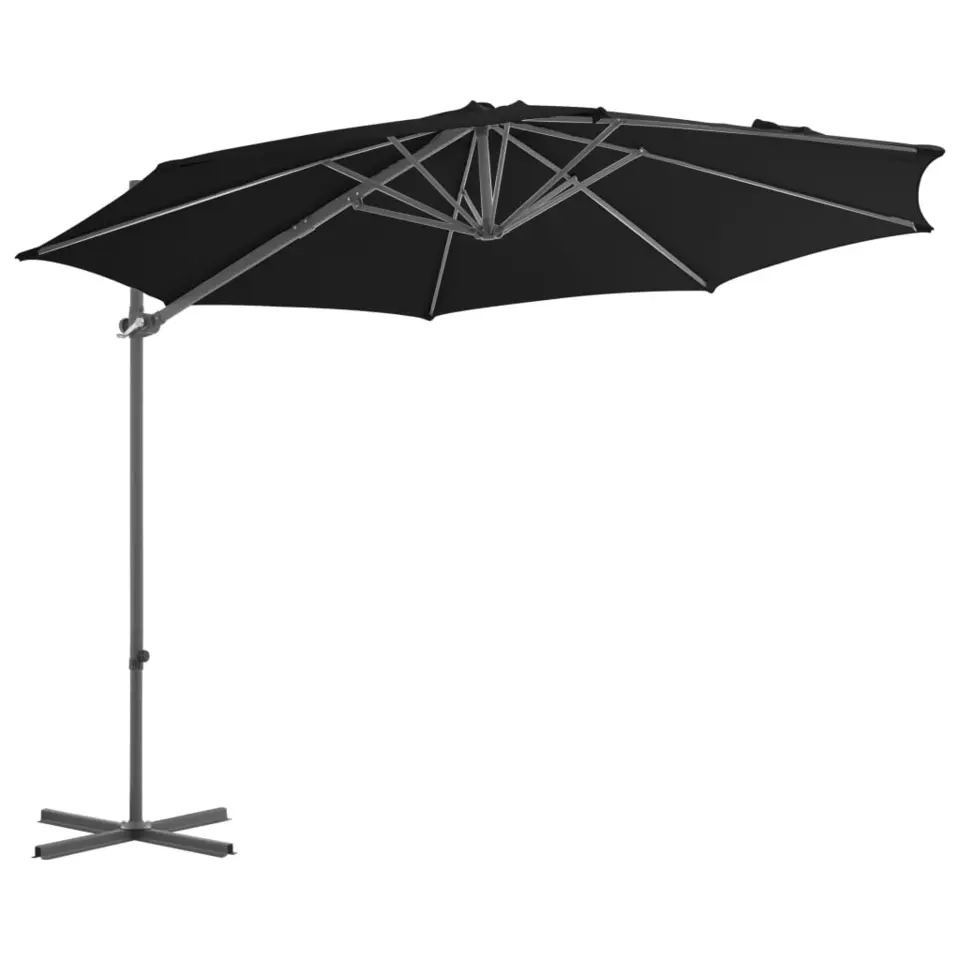 vidaXL - Zweefparasol - Zwart - 300 x 255 cm