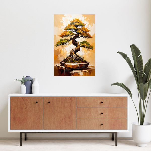 Naklejka samoprzylepna do salonu sypialni Feeby Drzewko Bonsai 20x30