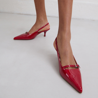Escarpins à talonsen vernis rouge cerise | DAMOISELLE