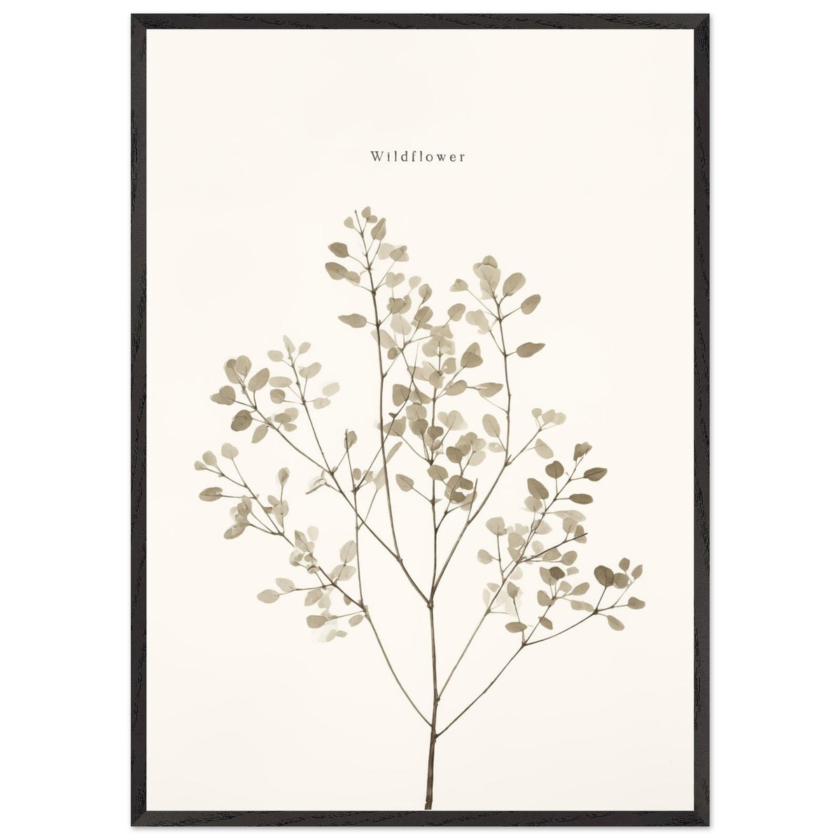 Artfulprints Poster met Lijst Wildflower  - 70x100 cm - Taupe