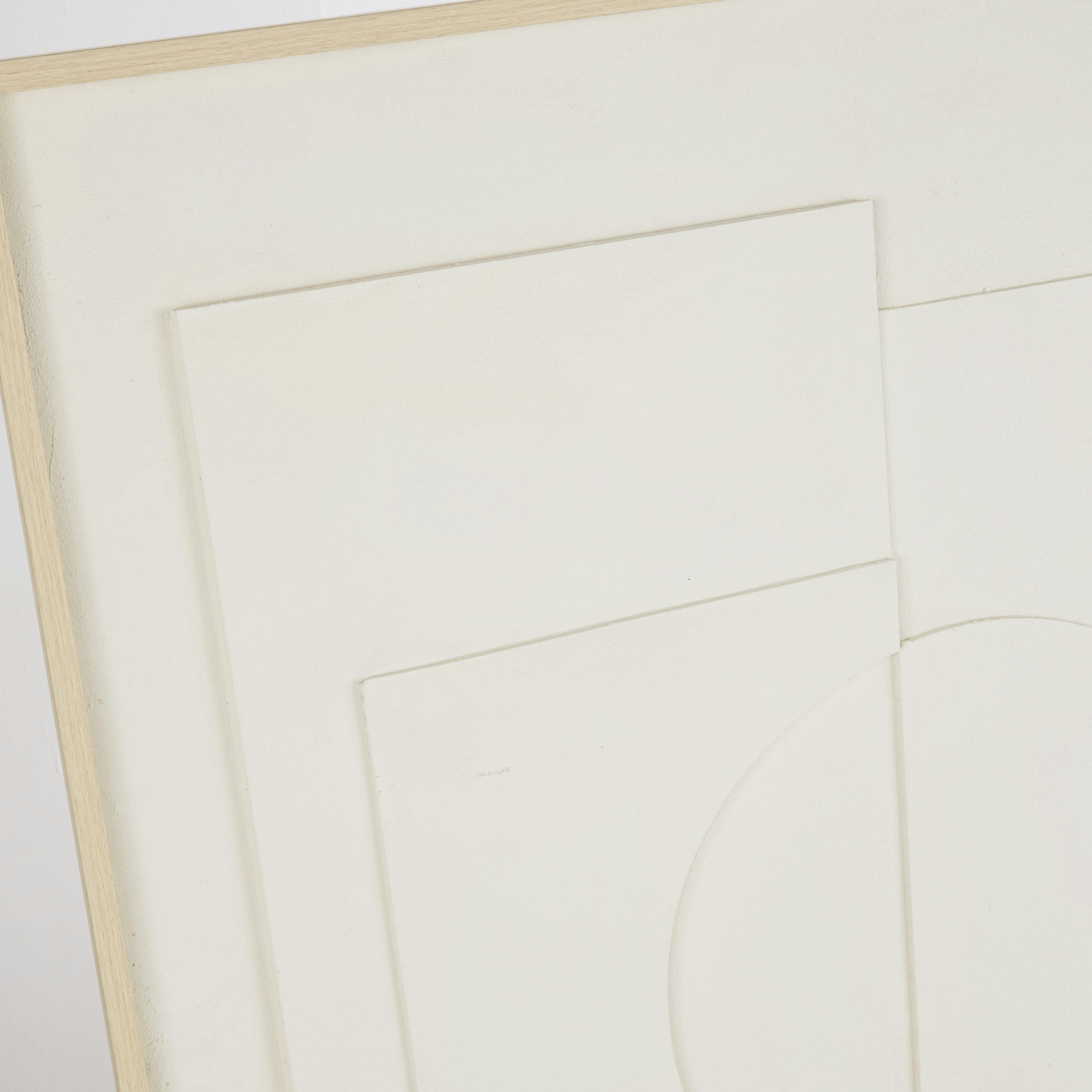 MARLON - Toile peinte abstraite écrue 80x110