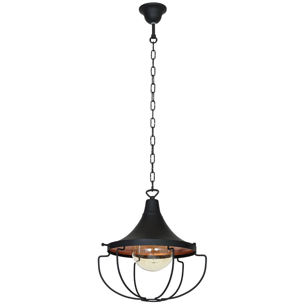 Lampa wisząca czarno-miedziana Danton 1xE27x60W wym: 95x31x31 cm Aldex