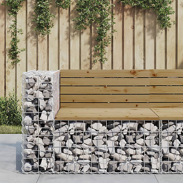 Banc de jardin design gabion 92x71x65,5cm bois de pin imprégné vidaXL