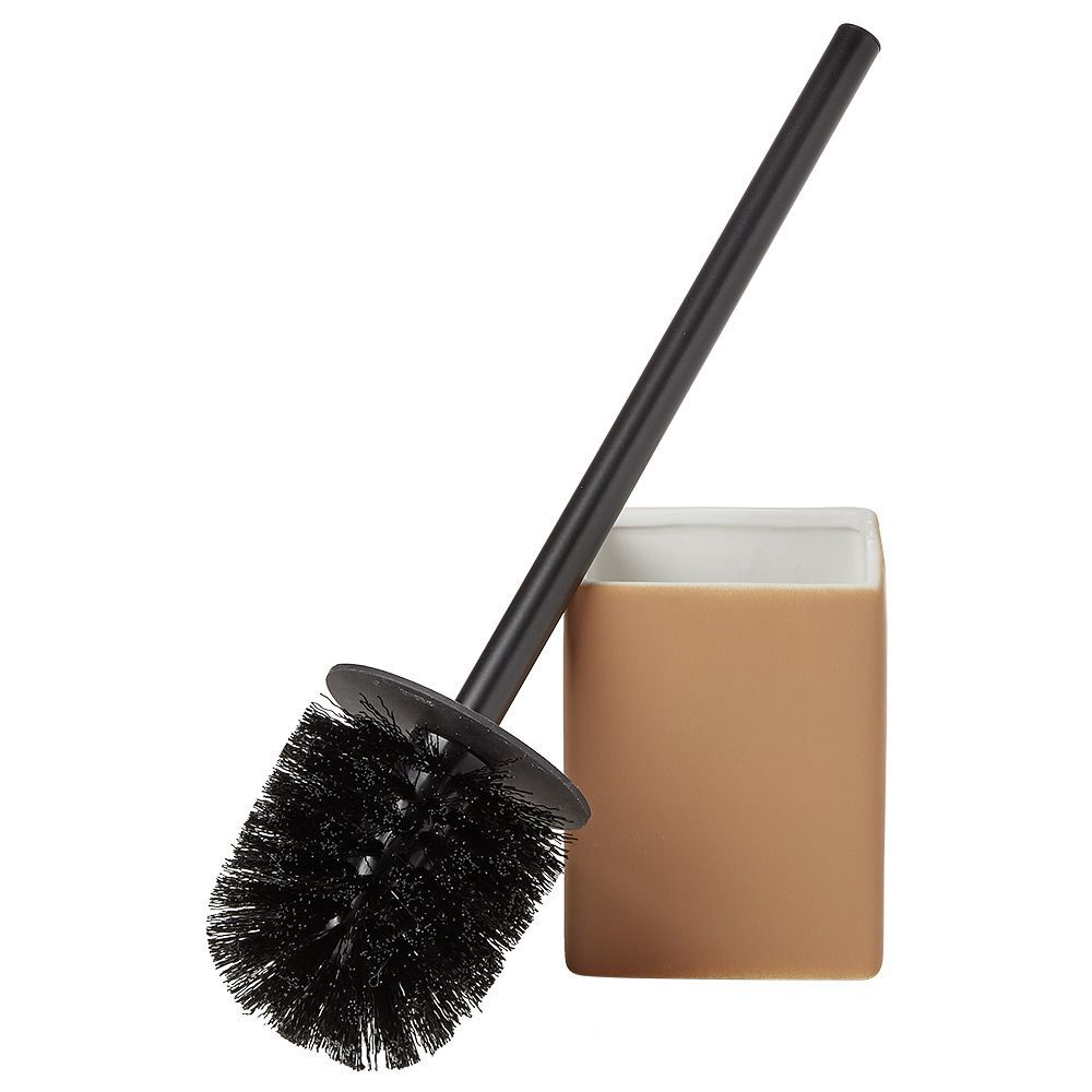 Brosse WC socle carré grès rouge terracotta 9,2x9,2xH36cm
