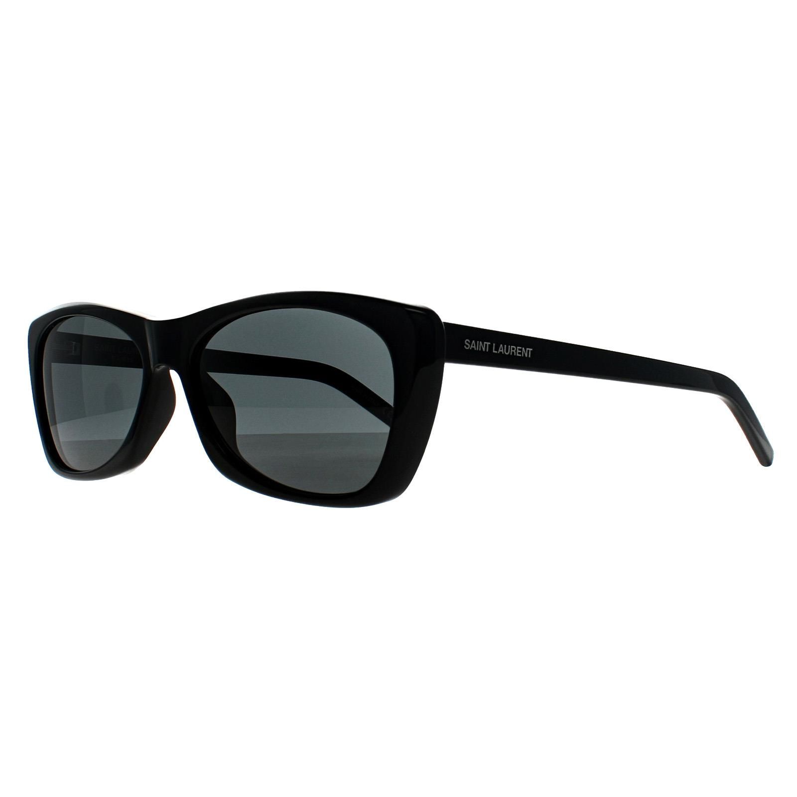 Saint Laurent Rectangle Shiny Black Grey SL 613