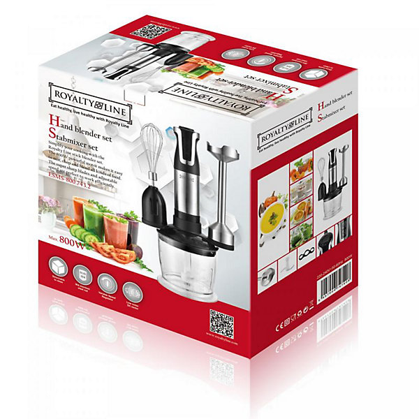 Ensemble Mixeur Plongeant 3 en 1 Noir Royalty Line RLESMS800-BLK
