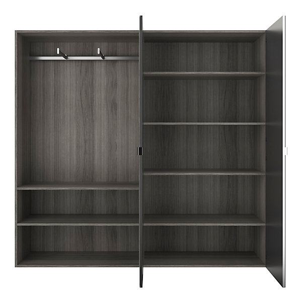 Armoire semi-ouverte effet chêne grisé GoodHome Atomia H. 187,5 x L. 200 x P. 45 cm