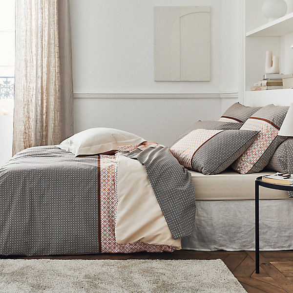 Housse de couette 240x220 cm percale coton GABIN marron