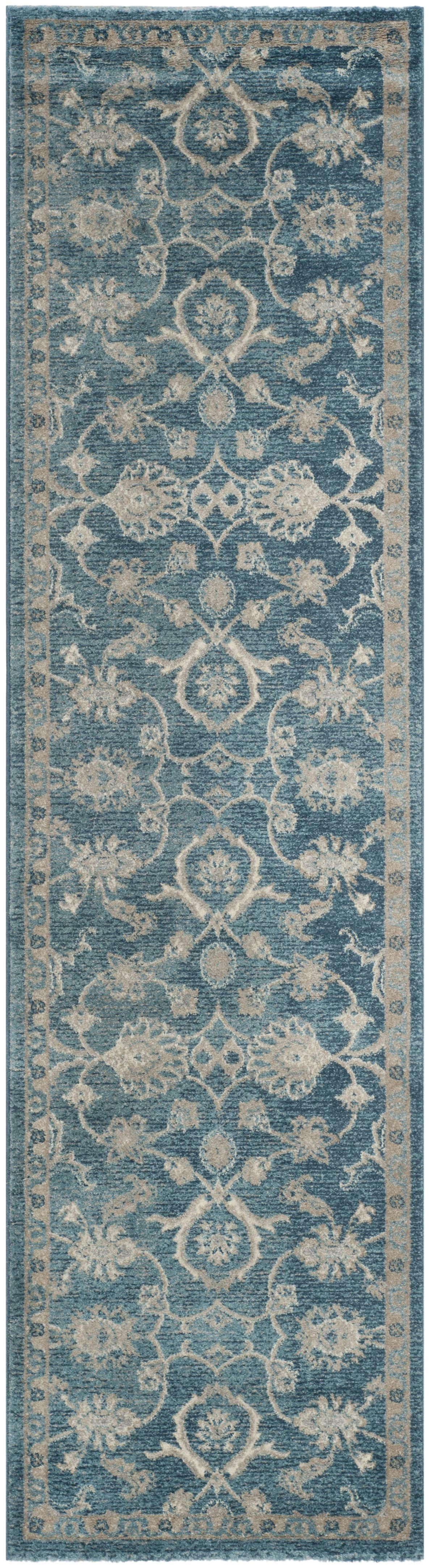 SOFIA - Tapis de salon interieur en bleu & beige, 66 x 244 cm