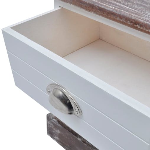 NNEVL Bedside Cabinets 2 pcs Brown and White