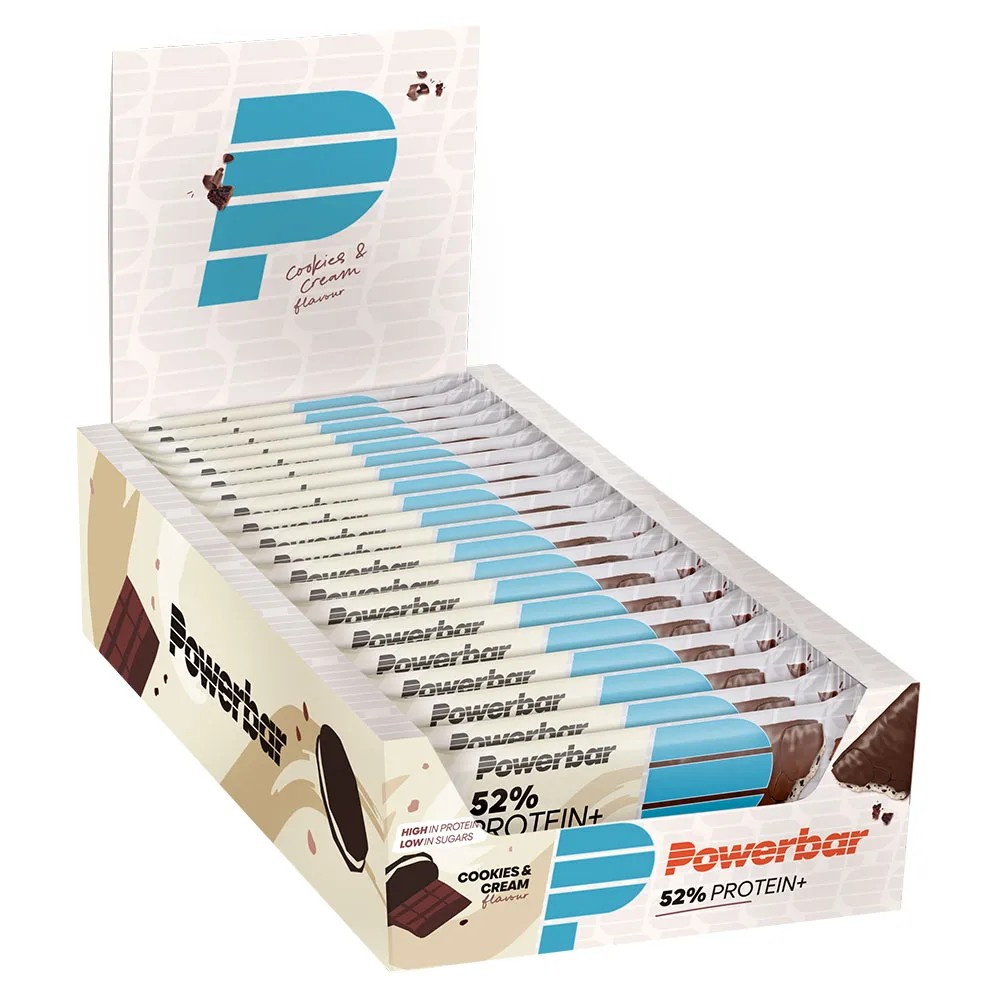 Powerbar Plus 52% protein bars box cookies&cream 50g 20 units