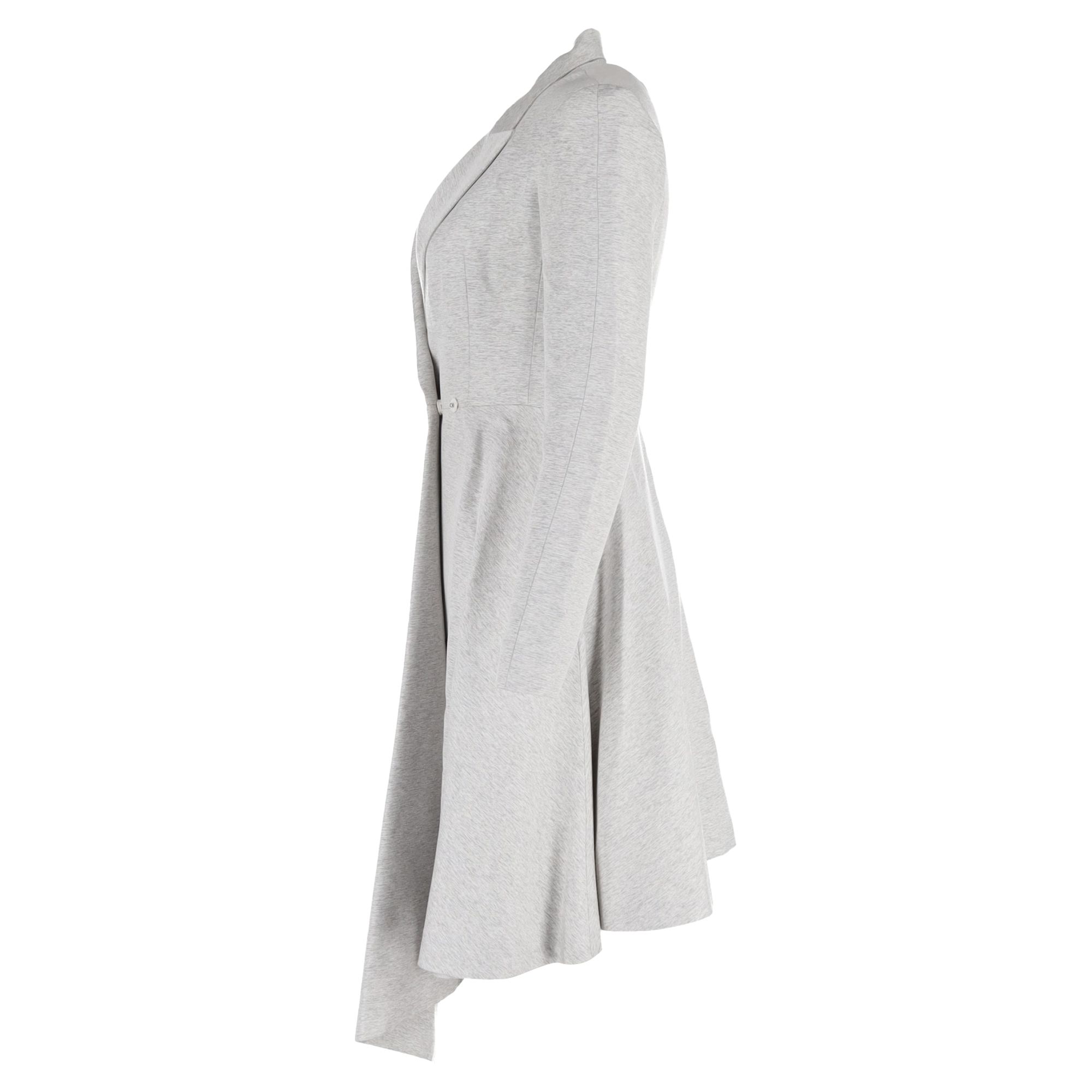 Christian Dior Preloved Asymmetric Midi Dress Coat in Grey Wool