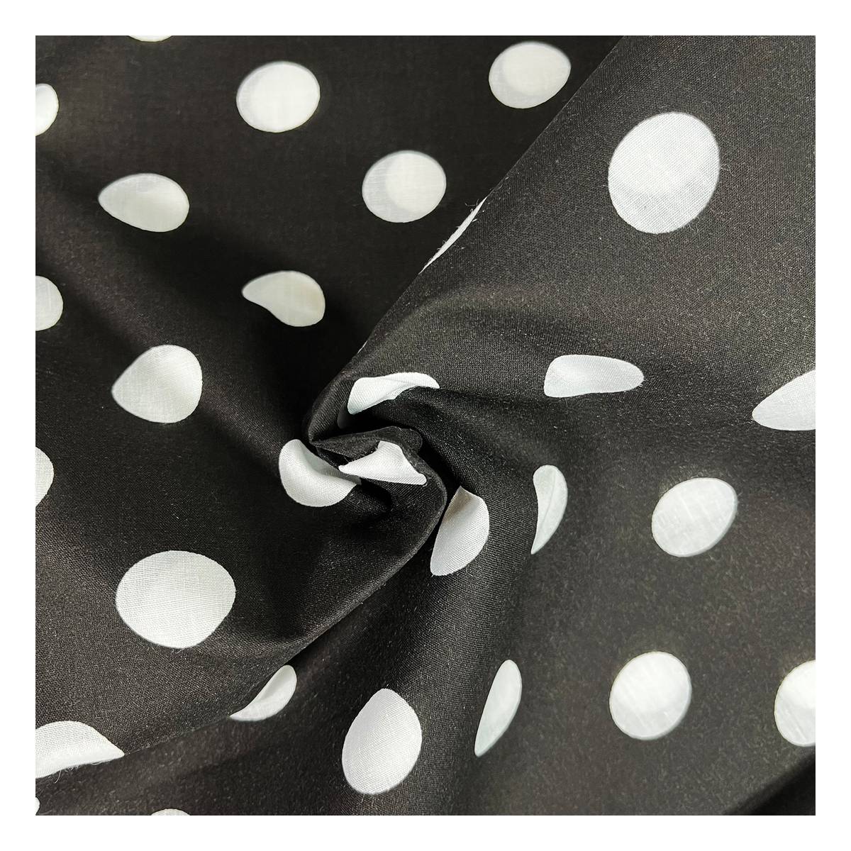 Black and White Spot Polycotton Fabric by the Metre