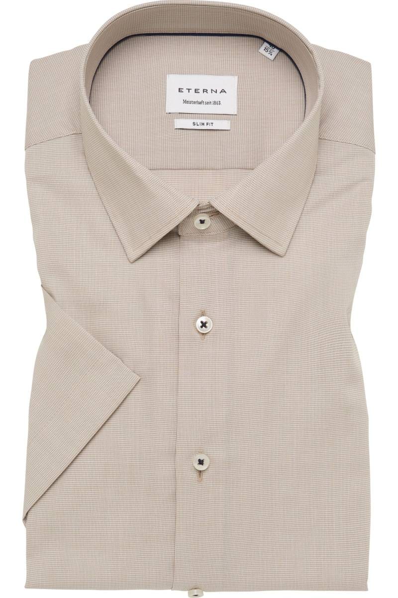 ETERNA Slim Fit Tencel Hemd beige, Strukturiert