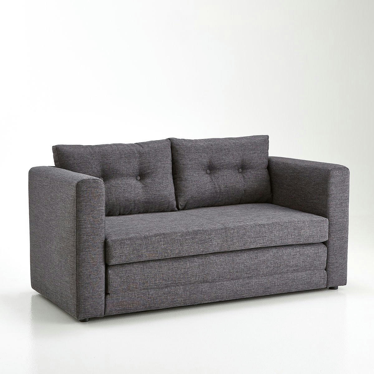 Canapé convertible, tissu texturé, 2 places, Udel