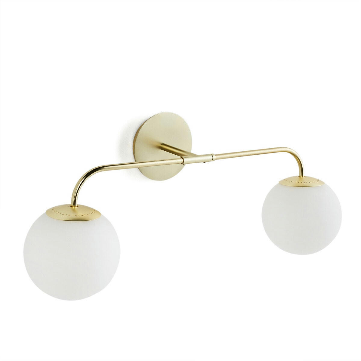 Applique double laiton et verre opaline, Moricio