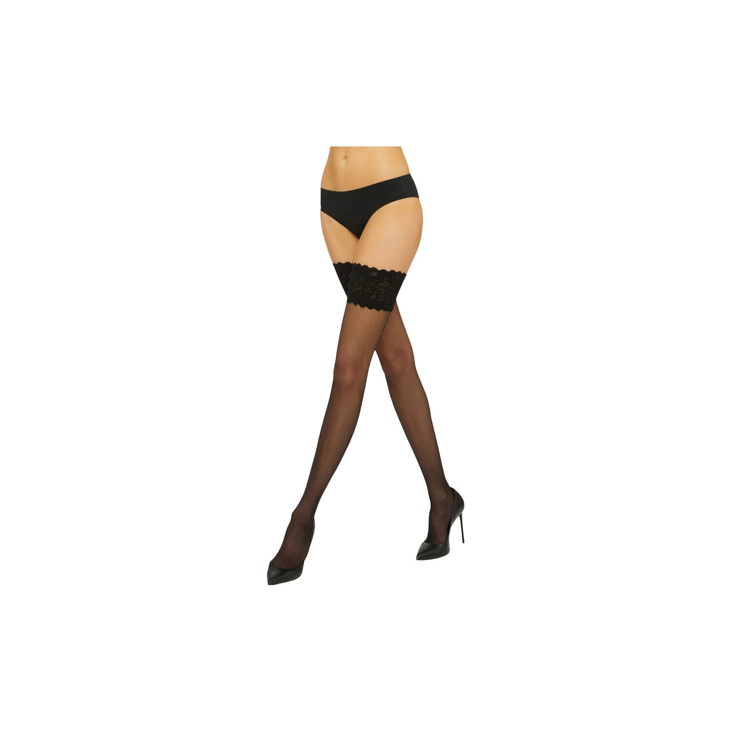 Satin Touch 20 Stay-Up, black