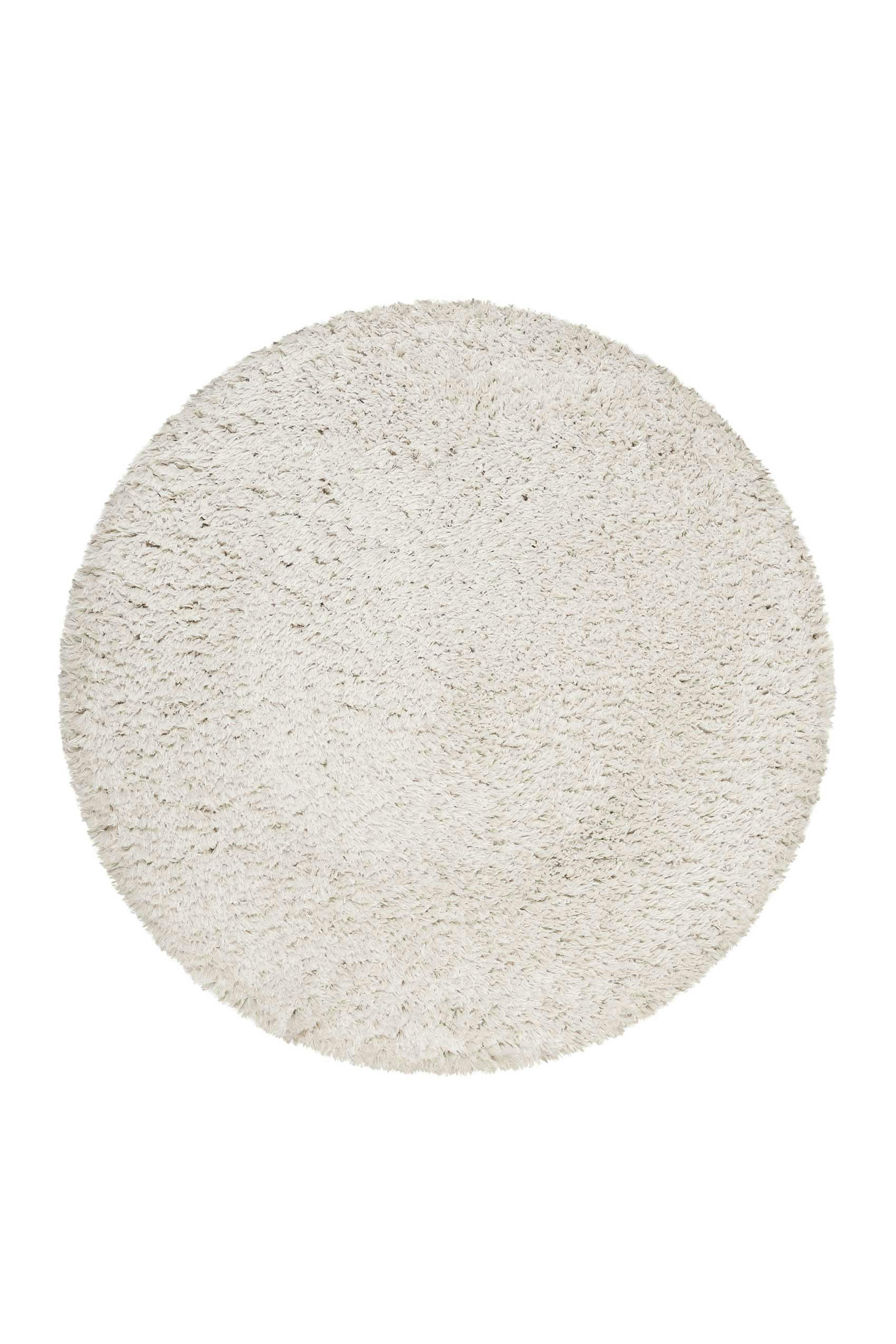 YOGI - Tapis rond uni blanc beige 100% de matière recyclée 120 rd.