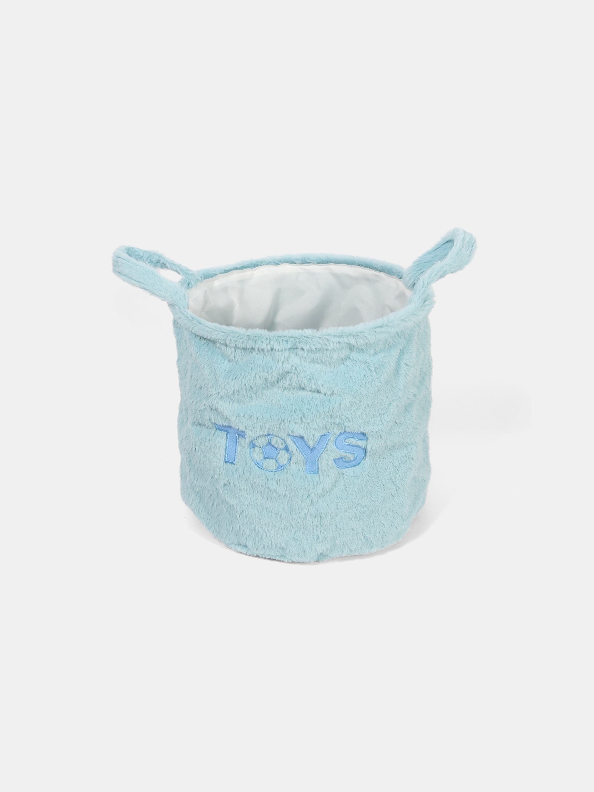Futrzany kosz do przechowywania z napisem TOYS