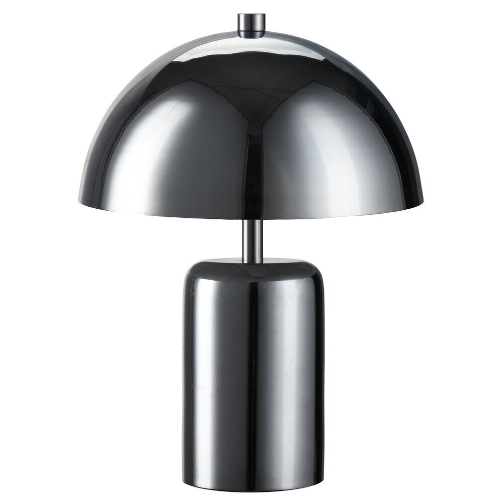 Lampe à poser champignon métal et plastique chrome gris Ø19xH27cm