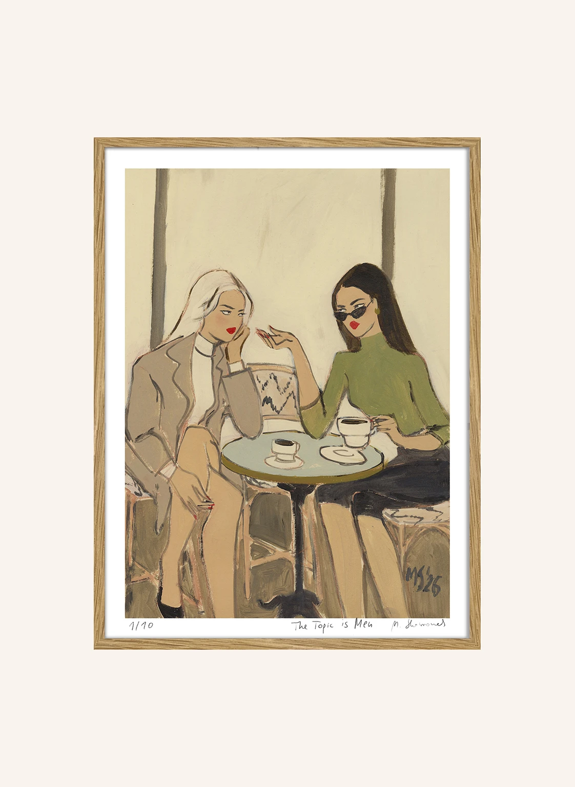 MARTAS ILLUSTRATION Limitiertes Kunstwerk THE TOPIC IS MEN mit Rahmen