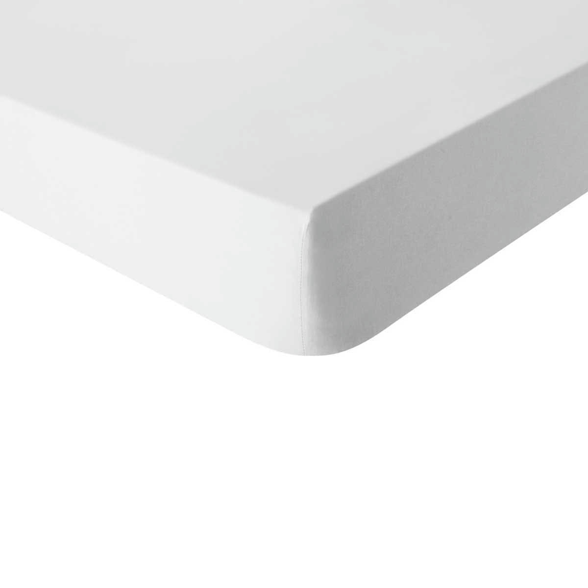 TOUT DOUX - Drap housse en coton  blanc 90x190 Made in France