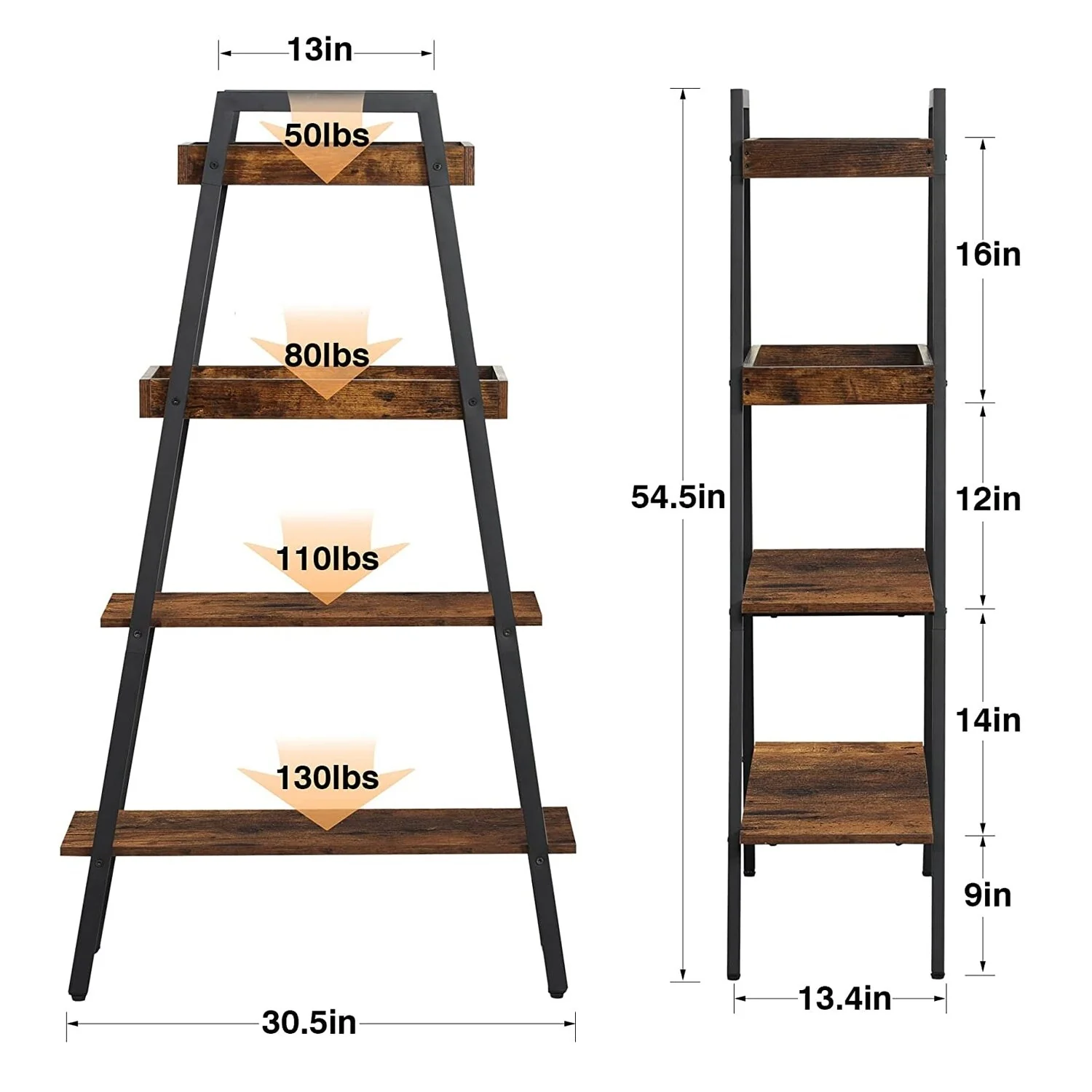 Javlergo 4-tier Ladder Shelf Bookshelves Plant Display Shelves