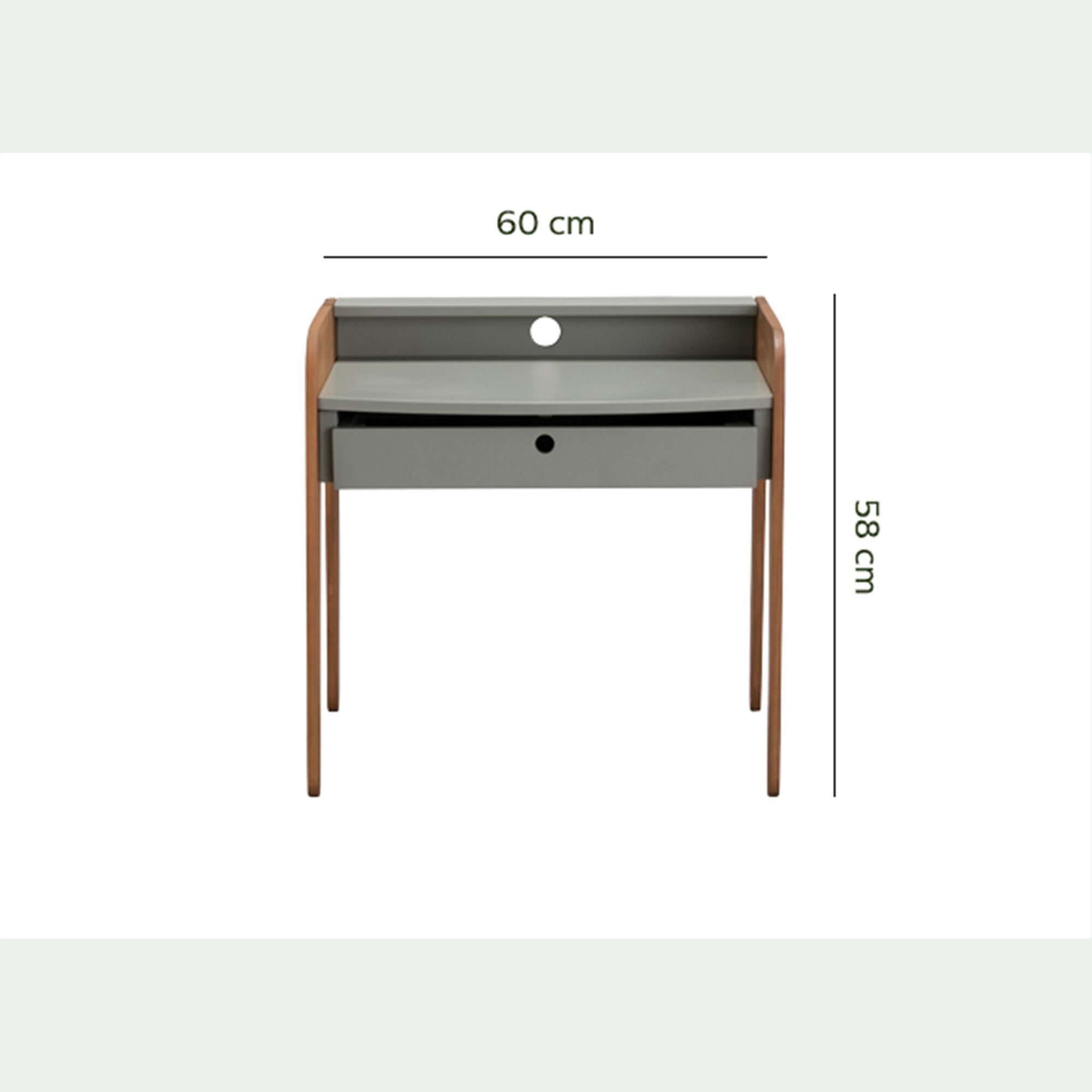 RAPHAEL - Bureau enfant en acacia - vert olivier
