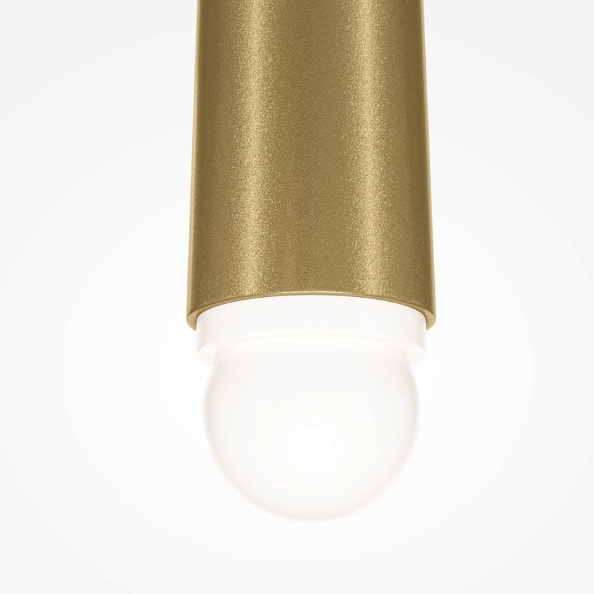 Suspension LED design dorée - 1 tige verticale AURORA