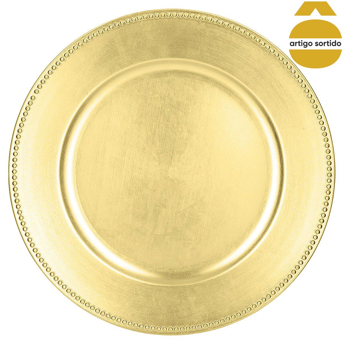 Prato marcador dourado 33cm