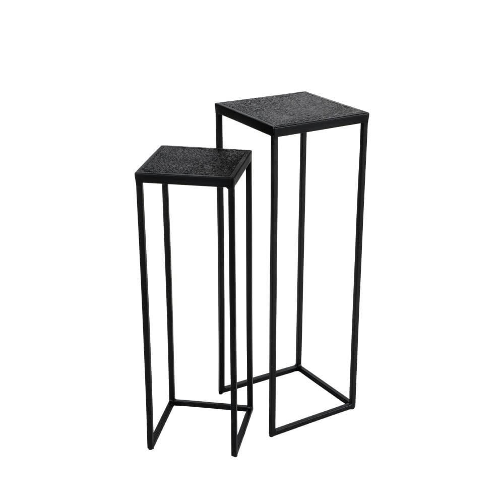 BINBROOK - Lot de 2 sellettes indoor et outdoor en métal noir