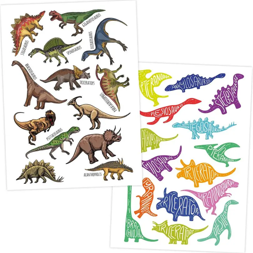 Sticker 6er-Set Dinosaurier
