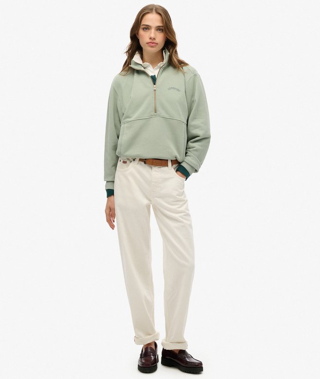 Essential Logo Oversized Half Zip Sweatshirt