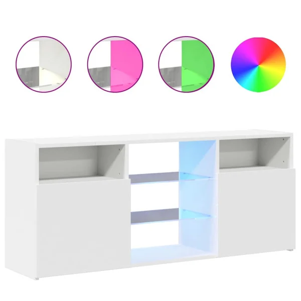 Szafka Pod Telewizor Biały Stolik Półka Szafka RTV LED 120x30x50 cm