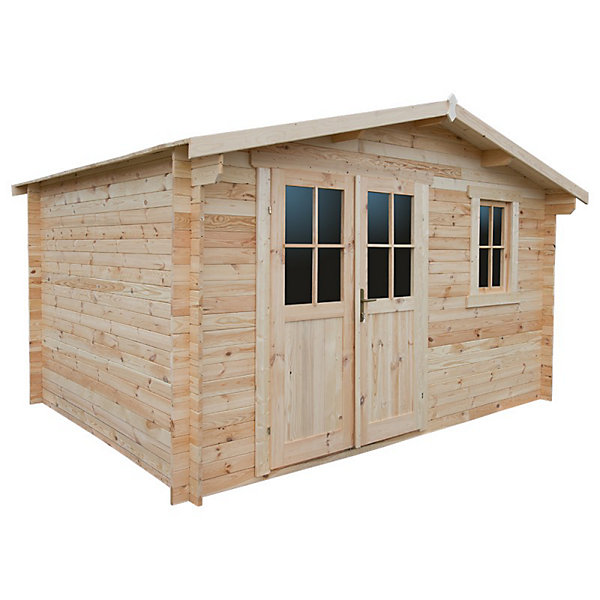 Abri de jardin bois 11,86 m² Gardy Shelter 28mm avec fenêtre et toiture voliges 20mm