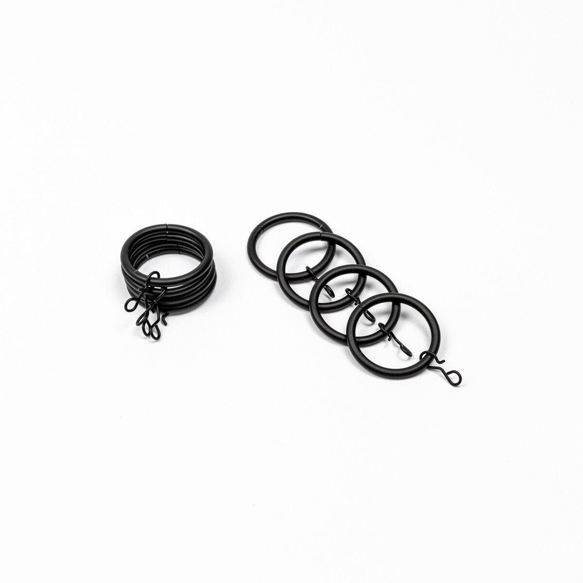 Conjunto de 8 argolas preto mate d20cm